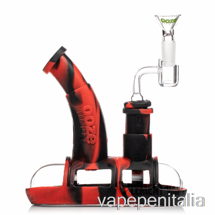 Penna Vape Ooze Battello A Vapore In Silicone Pipa Ad Acqua Lava (nero / Rosso)
